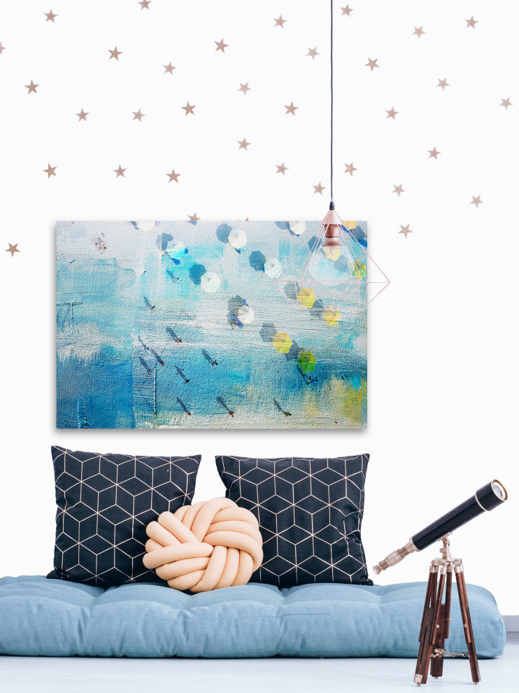 "Shadows on The Beach" Painting Print on Wrapped Canvas, 36"x24"