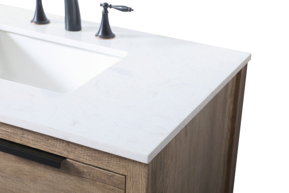 Louie 36" SIngle Bathroom Vanity, Natural Oak