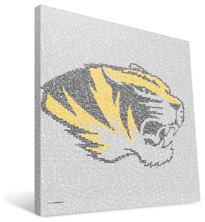 MIS Tigers Typo Canvas Print, 16"x16"