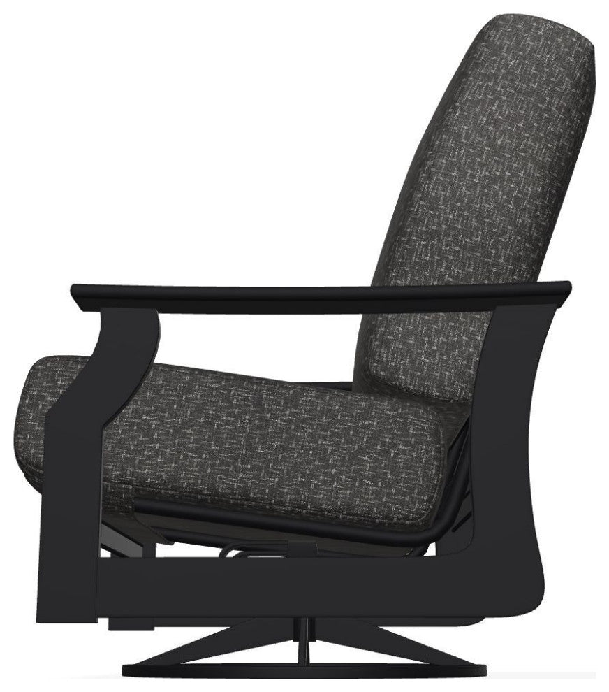 St. Catherine Deep Seat Outdoor Swivel Rocker, Hither Char/Black