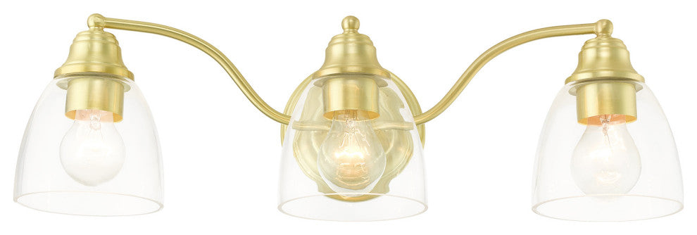 Satin Brass Transitional, Colonial, Vanity Sconce