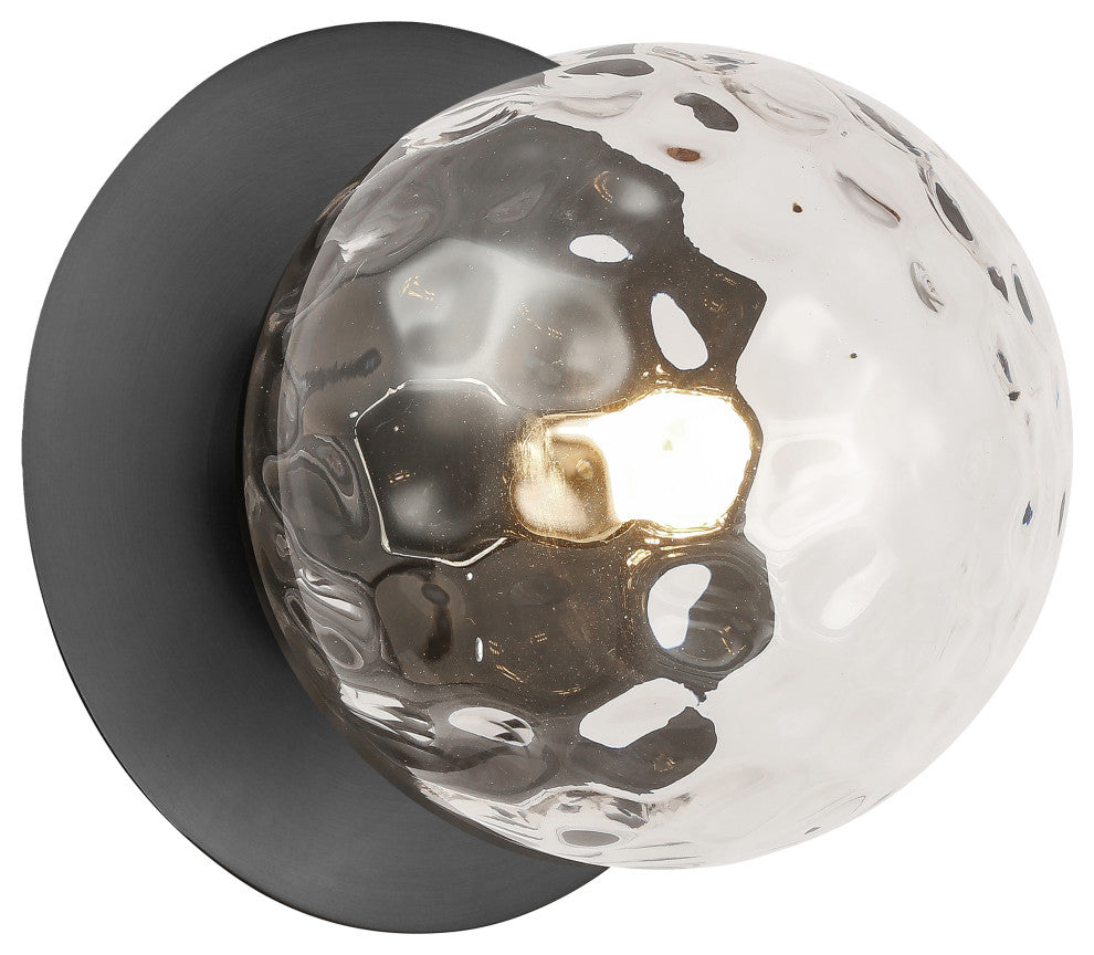 Clear Contemporary Wall With Matte Black Metal