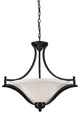 Lagoon 3 Light Pendant, Matte Black With Matte Opal Glass