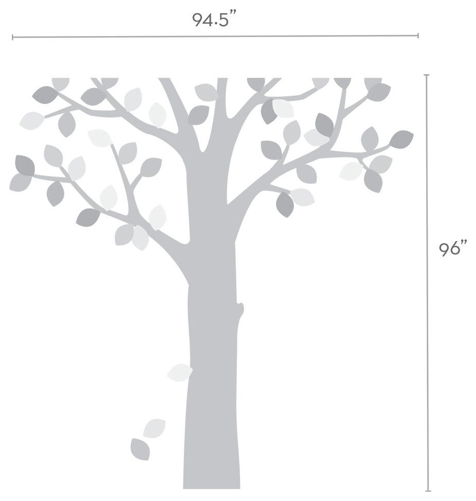Pattern Tree with Leaves Ceiling Style Vinyl Wall Sticker, Summer-Dark Brown