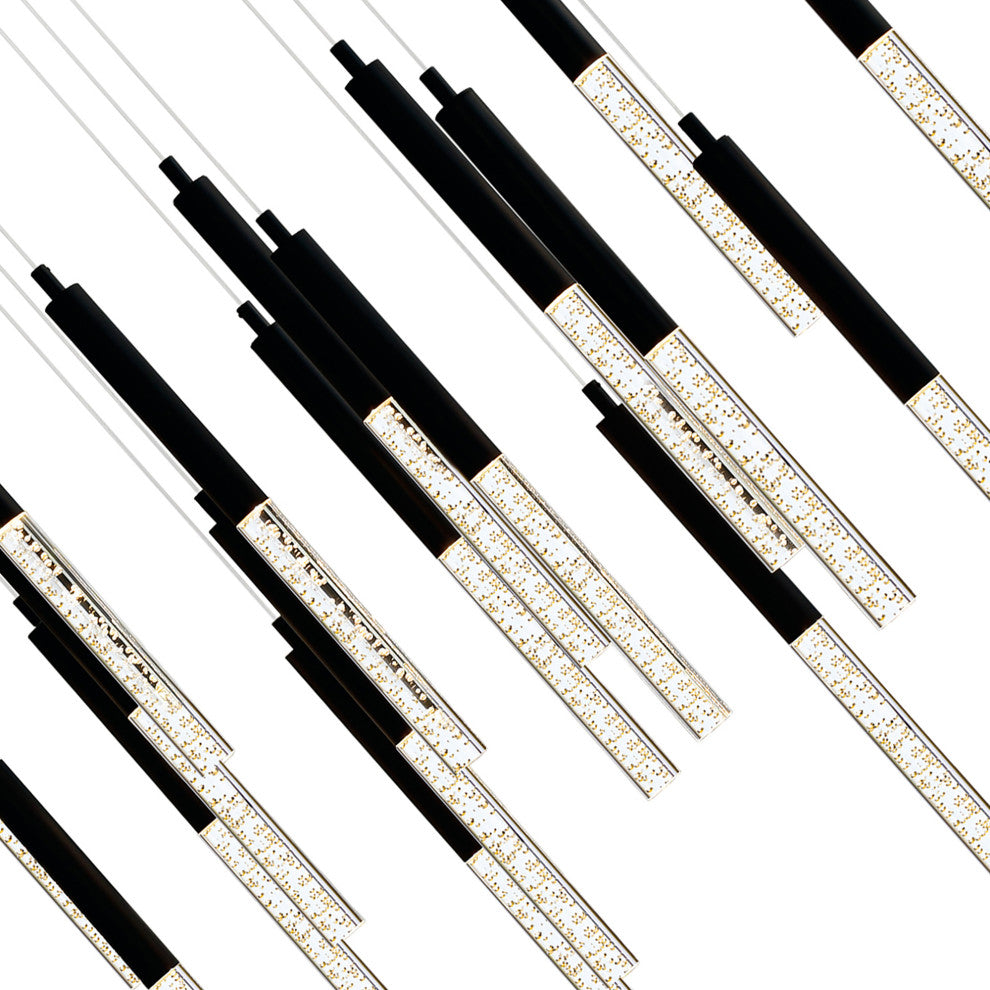 Integrated LED Black Chandelier