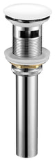 Pop-Up Drain With Overflow, Chrome Finish, White