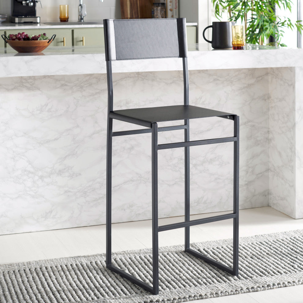 Safavieh Layne Barstool, Black, Black