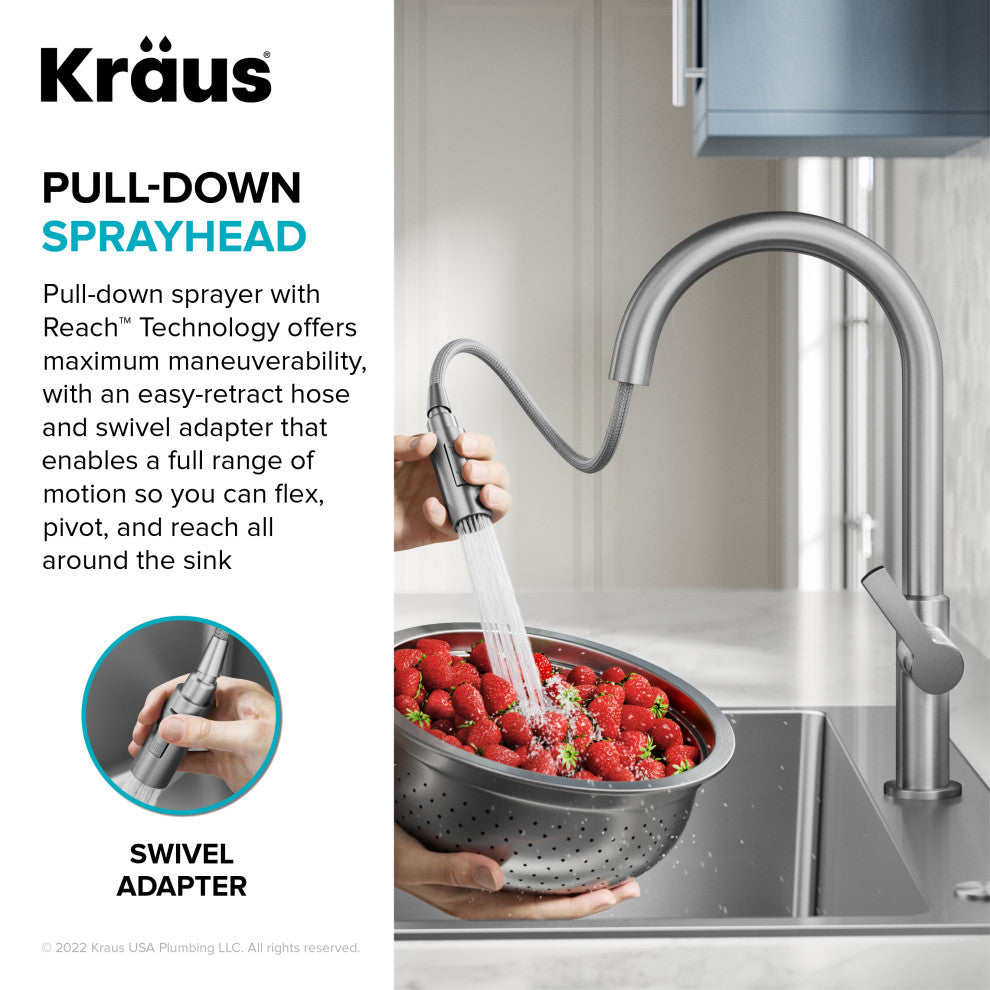 KRAUS Standart PRO 33" Drop, / Undermount Kitchen Sink and Pulldown Faucet SFS