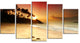 "Amazing Sunset And Beach in Sri Lanka" Seashore Wall Art, 5 Panels, 60"x32"
