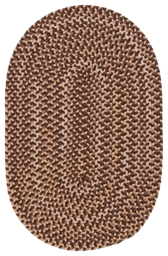 Colonial Mills Charlesgate Multicolor Braided Rug, Brown, 5x5