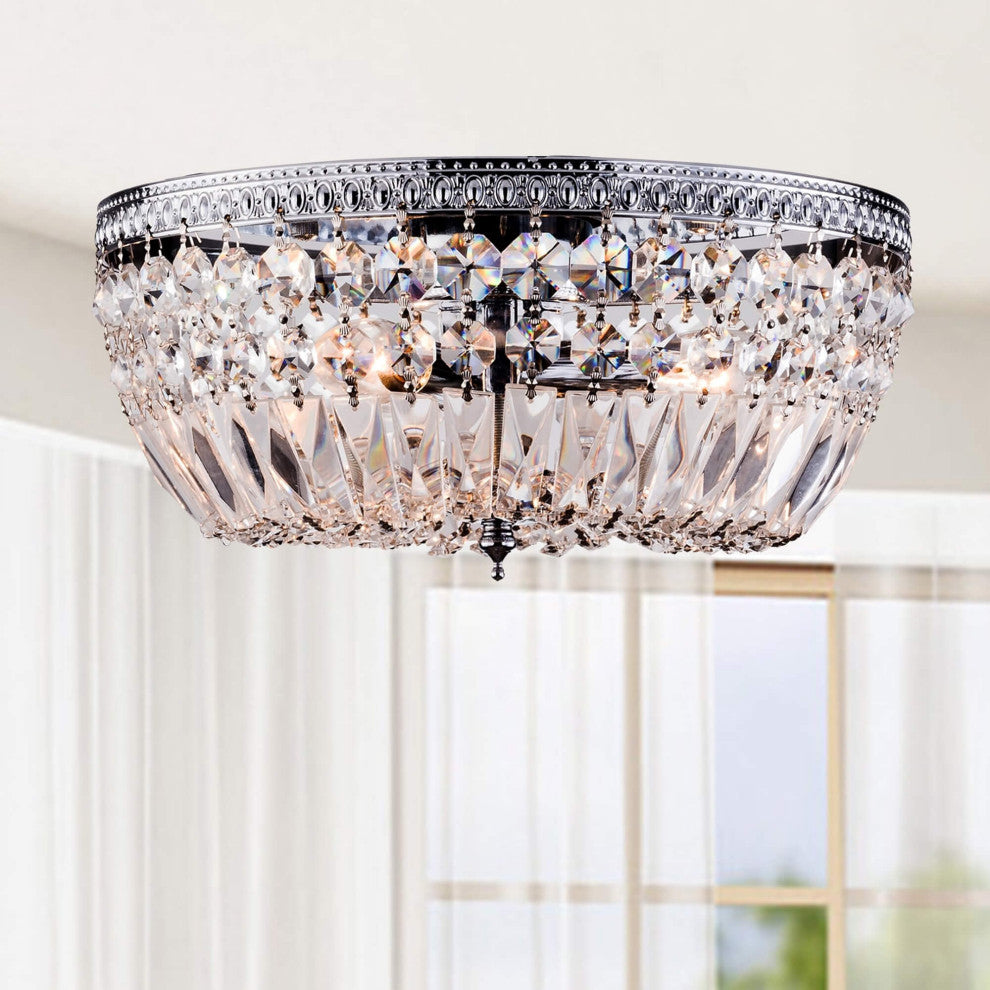 Madilynn 3-Light Crystal Chrome Flush Mount