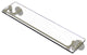 Remi 22" Glass Vanity Shelf with Gallery Rail, Polished Nickel