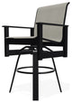 Leeward Sling Bar Height Outdoor Swivel Armchair, Ella/Black