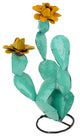 Colorful Prickly Pear Metal Cactus, Turquoise