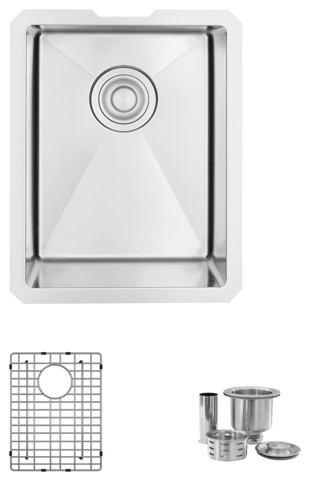 STYLISH 14" Single Bowl, 18 Gauge, Stainless Steel Kitchen Sink S-310G- Ivory