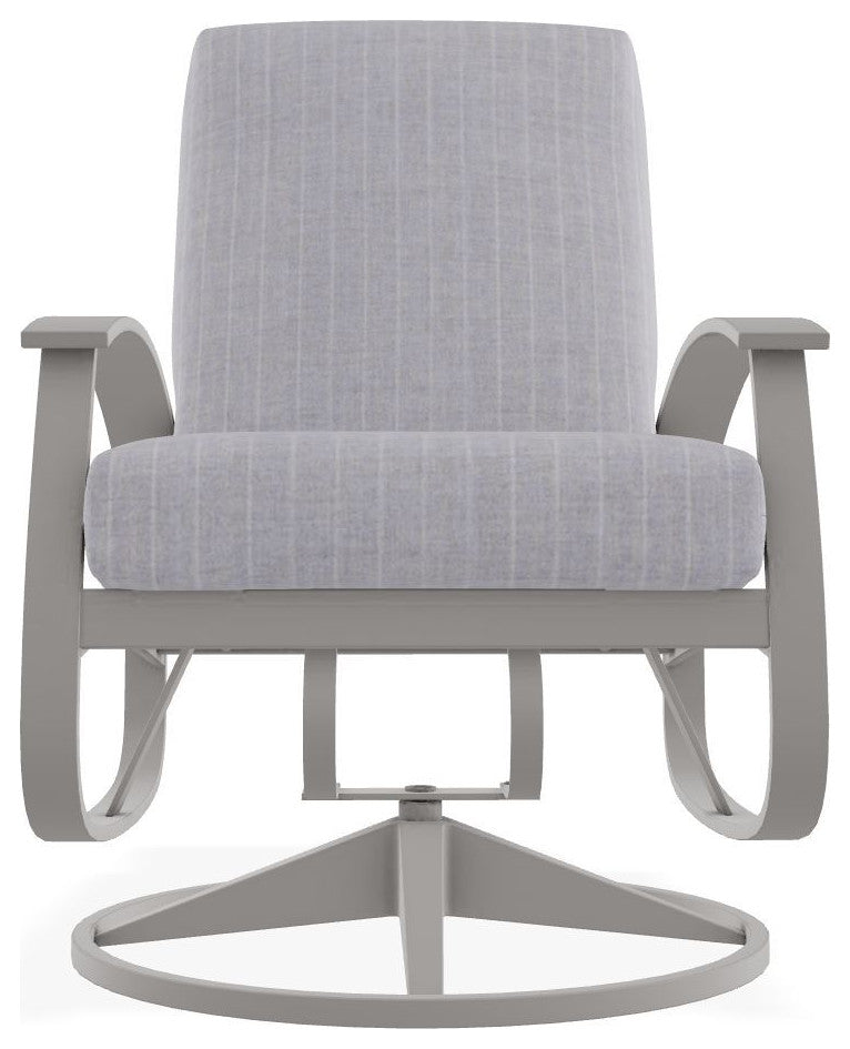 Belle Isle Cushion Outdoor Swivel Rocker, Ticking Fog/Warm Gray