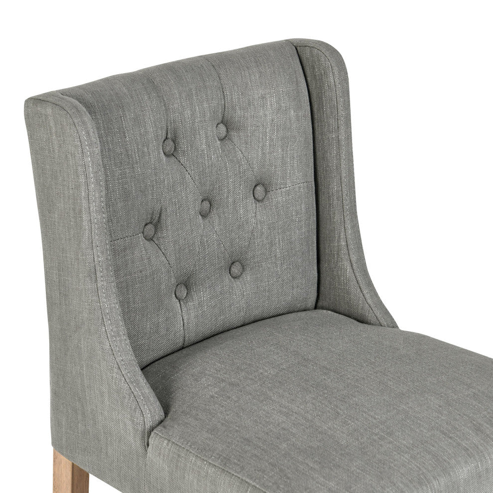 Home Karla Tufted 24" Counterstool by Kosas Home, Gray