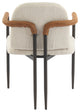GDF Studio Modern Dining Chair With Iron Frame, Set of 2, Espresso/Beige
