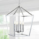 Pagoda Lantern Metal LED Pendant, Chrome, 16"