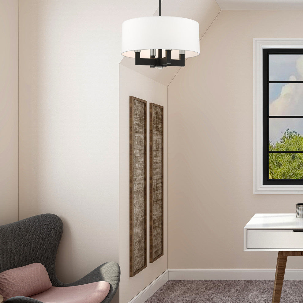 Livex Lighting Cresthaven 4 Light Black Chandelier