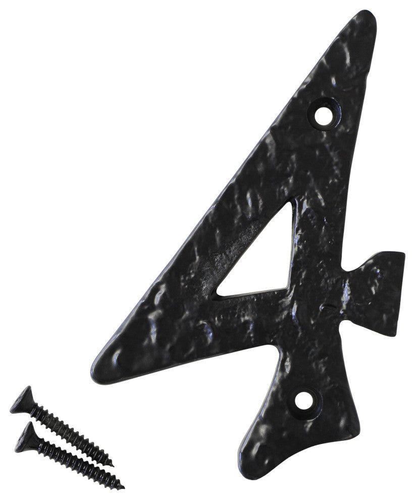 RCH Hardware Iron Vintage Classic House Number, 4", Black, 4