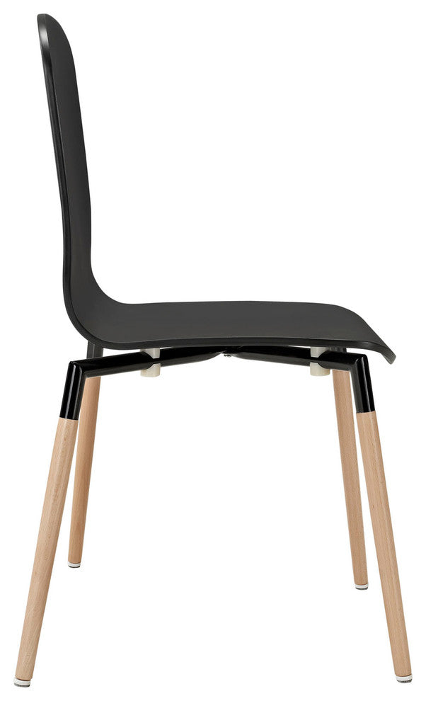 Modern Contemporary Kitchen Wood Dining Chair Black