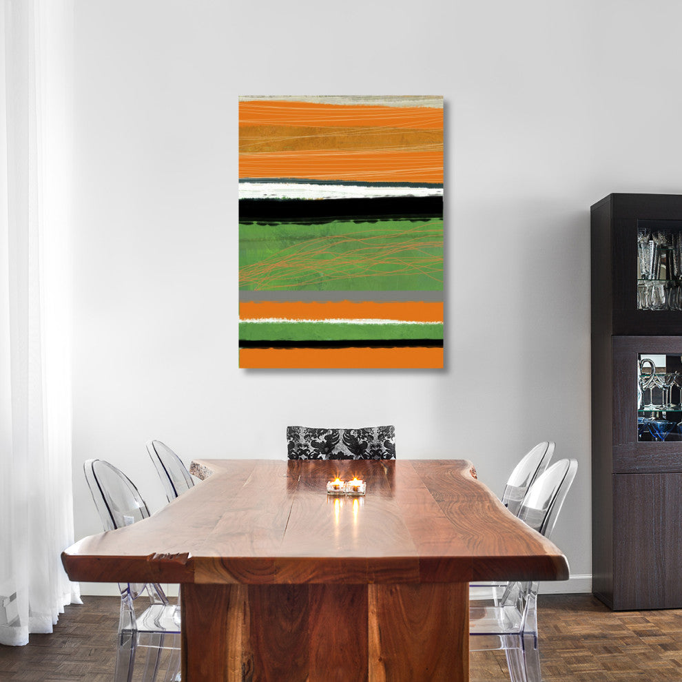 "Orange And Green Abstract 2" Fine Art Print