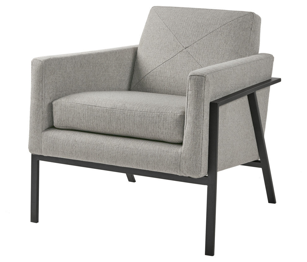 Madison Park Modern Minimalist Lounge Chair with Metal Legs, Grey