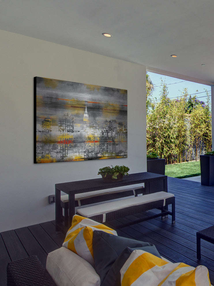 "NYC in Yellow" Print on Brushed Aluminum, 60"x40"