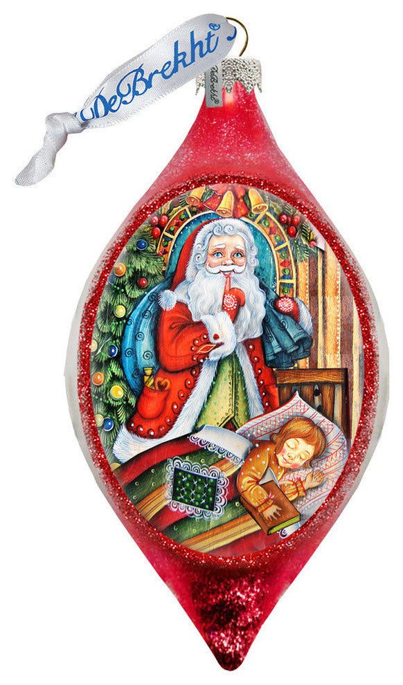 Hand Painted Christmas Night Glass Scenic Ornament