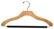 Wooden Suit Hanger With Velvet Bar, Natural/Chrome, Box of 100