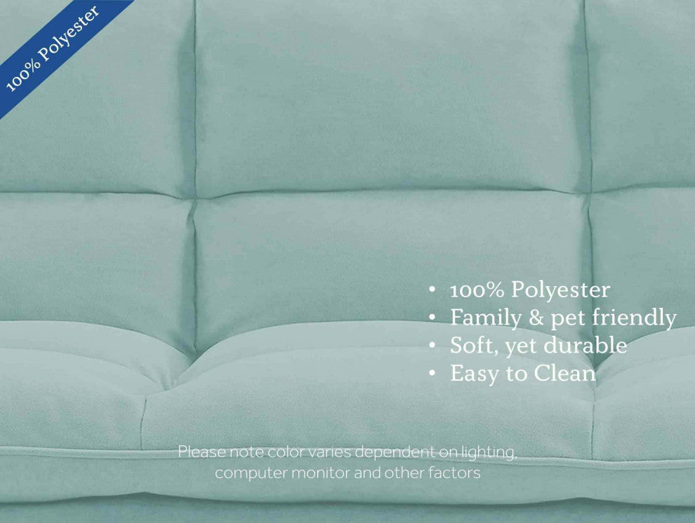 Sealy Santa Cruz Futon Sofa Convertible, Teal