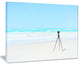 "Digital Camera And Tripod On Beach" Landscape Wall Art Print, 20"x12"