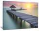 "Long Wooden Bridge Into The Sunrise" Sea Pier Wall Art Canvas Print, 40"x30"