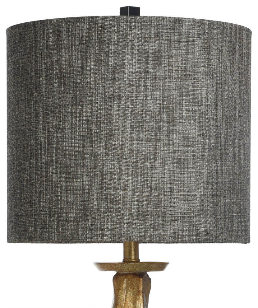 Vintage Gold, Black Base Contemporary Table Lamp