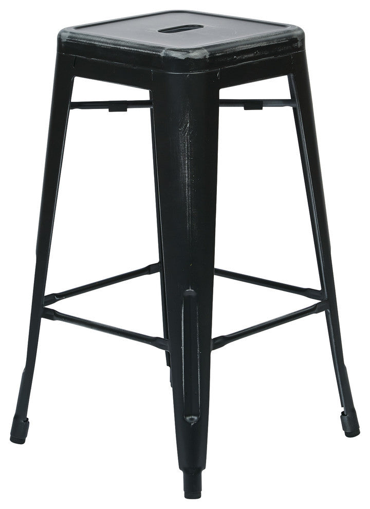 Bristow 26 H" Metal Barstool, Set of 4, Antique Black, 26"