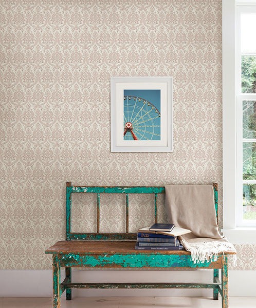 Bohemian Damask Wallpaper, Soft Lavender, Bolt