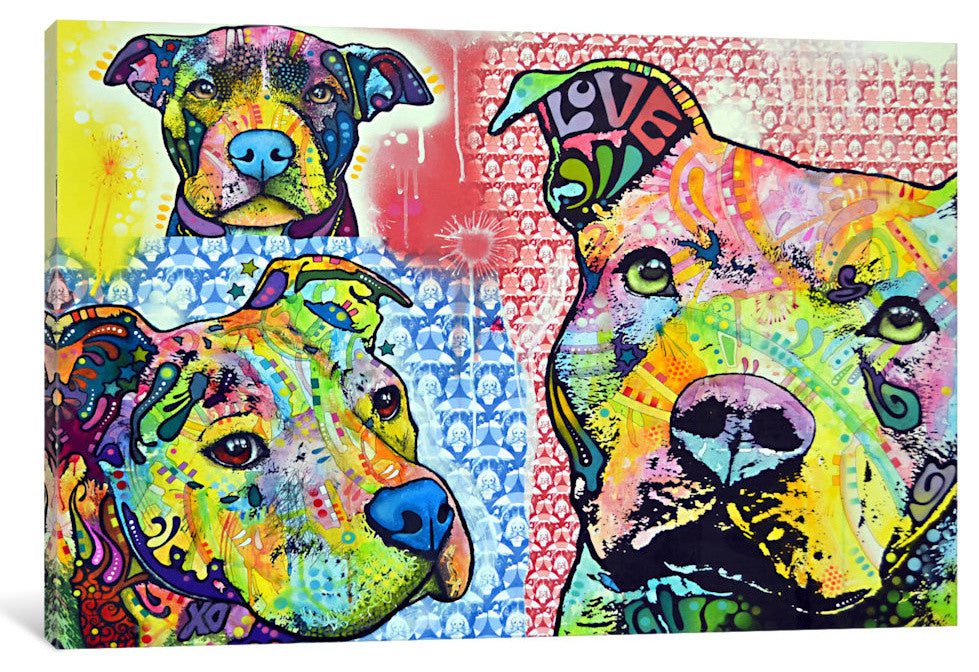 "Thoughtful Pit Bull This Years II" by Dean Russo, 18x12x1.5"