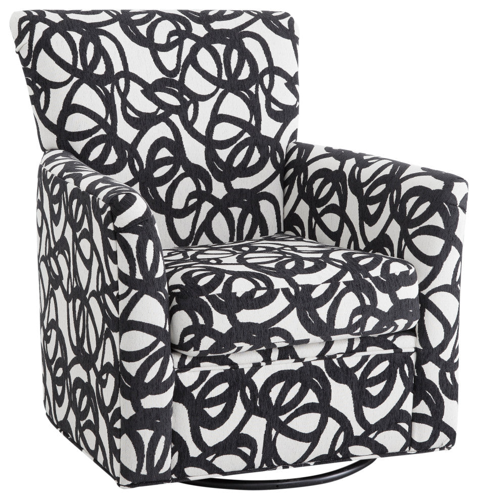 Cari Swivel Rocker Chair, Tangled Black