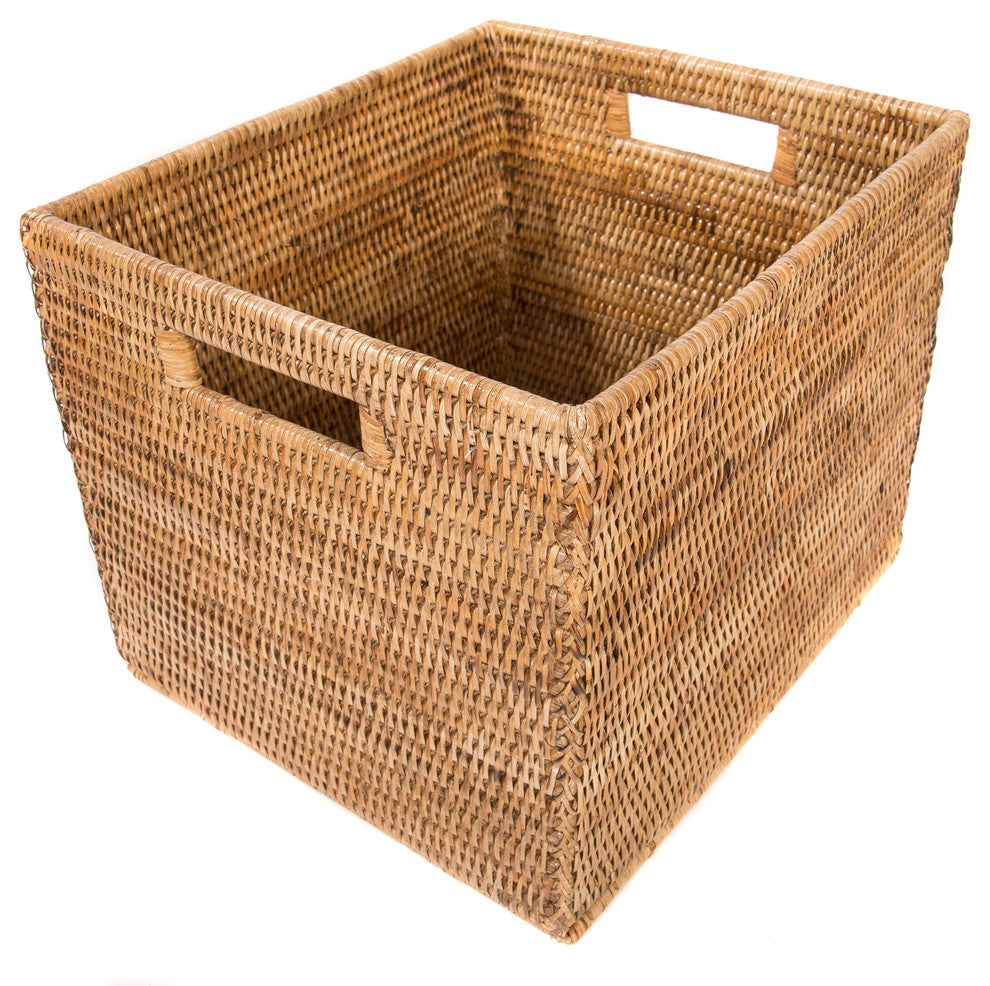Artifacts Rattan Storage Box Letter File Organizer, Honey Brown