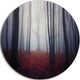 Dark Spooky Misty Forest, Landscape Photo Disc Metal Artwork, 23"