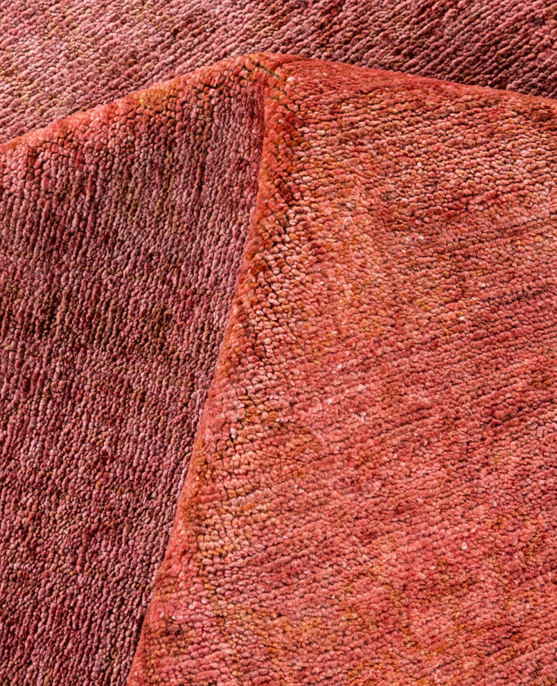 Overdyed One-of-a-Kind Hand-Knotted Area Rug Pink, 9' 1" x 11' 10"