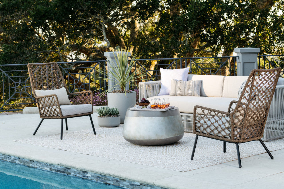 Aries Coffee Table, Concrete, Silver