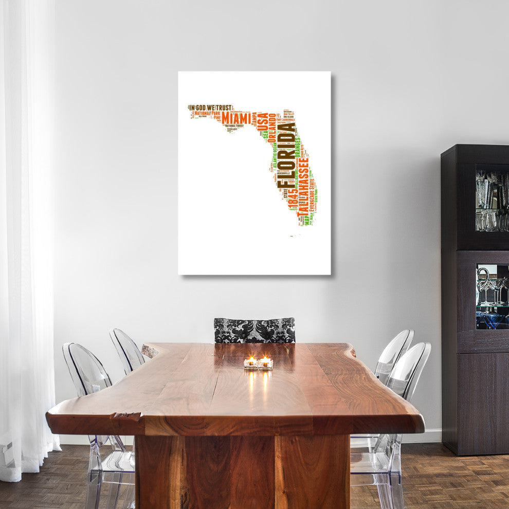 "Florida Word Cloud Map" Fine Art Print