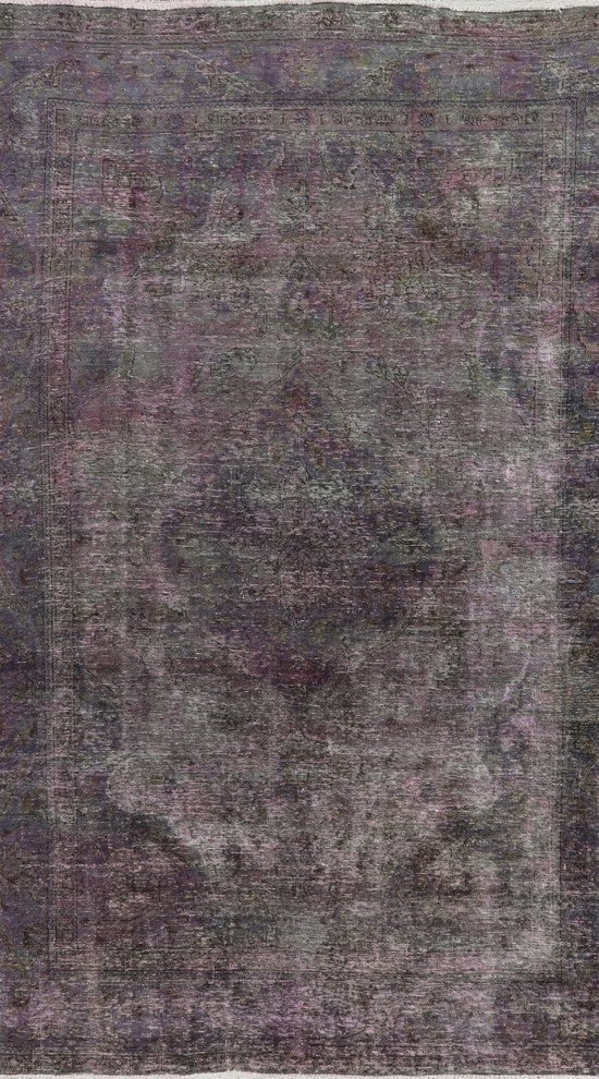 Floral Oriental Overdyed Hand Knotted Area Rug 6'x10', W2073