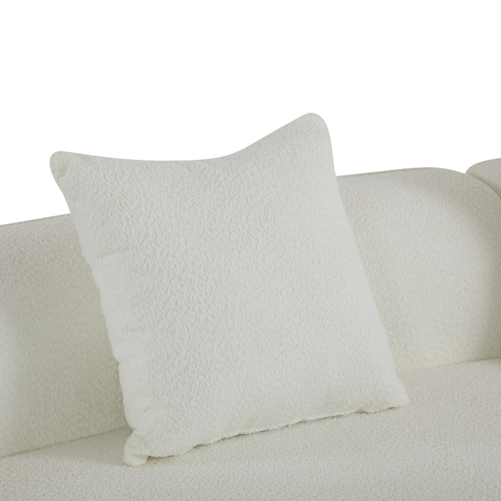 GDF Studio 126" Modular Curved 5-Seater Sectional Sofa wiith Pillows, Beige