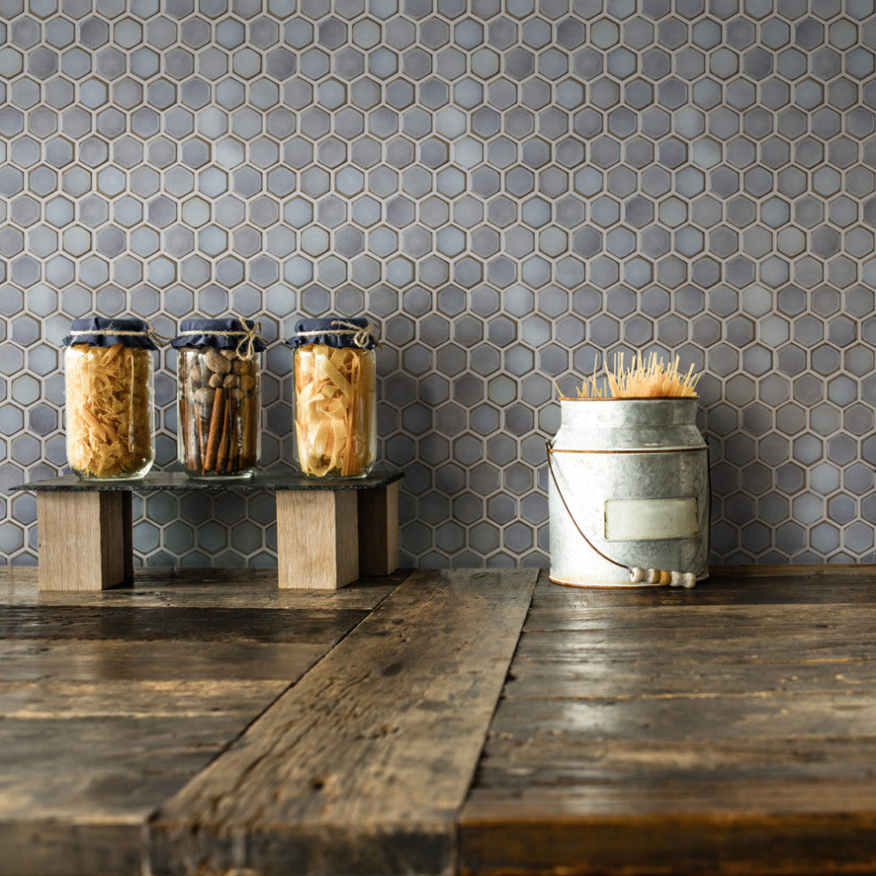 Hudson 1" Hex Grey Eye Porcelain Floor and Wall Tile