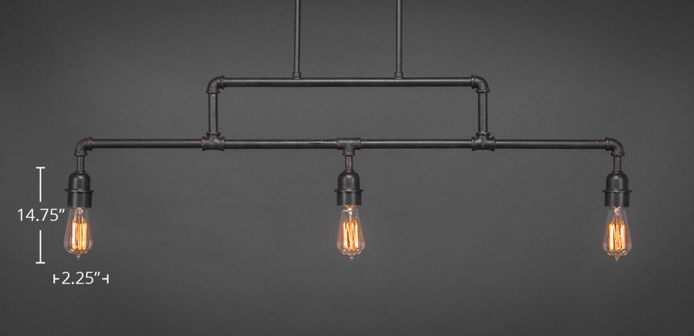 Vintage 3-Light Bar, Dark Granite