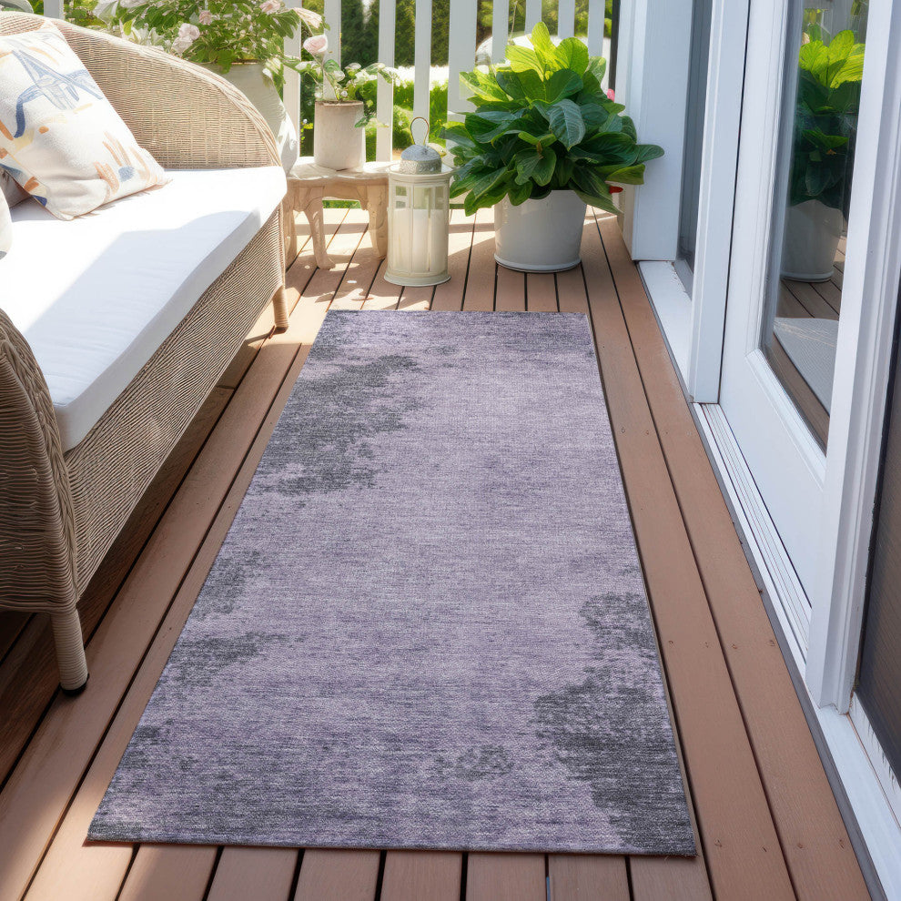 Machine Washable Indoor/Outdoor Chantille ACN1902 Purple 2'3" x 7'6" Runner Rug