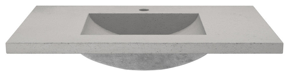Palomar Vanity Top and Integral Sink, Ash, 36", Single Faucet Cutout